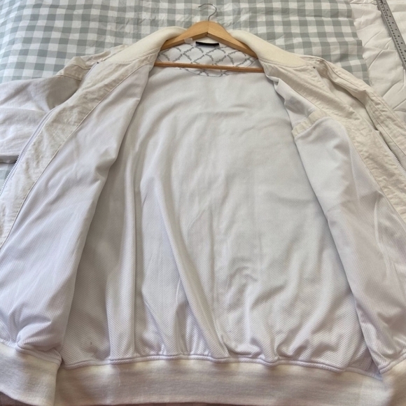 Southpole linen blend ecru white zip up jacket pockets lined black varsity 3XL - Picture 13 of 13